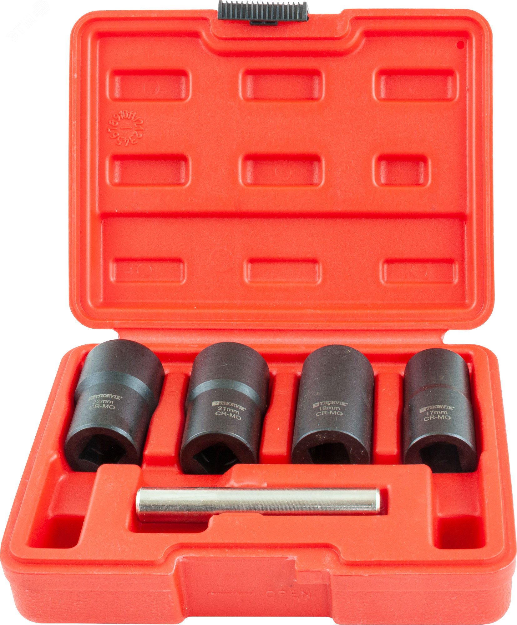 Изображение товара Набор головок для поврежденного крепежа 1/2'' DR, 17-22мм, 5 предметов (шт)