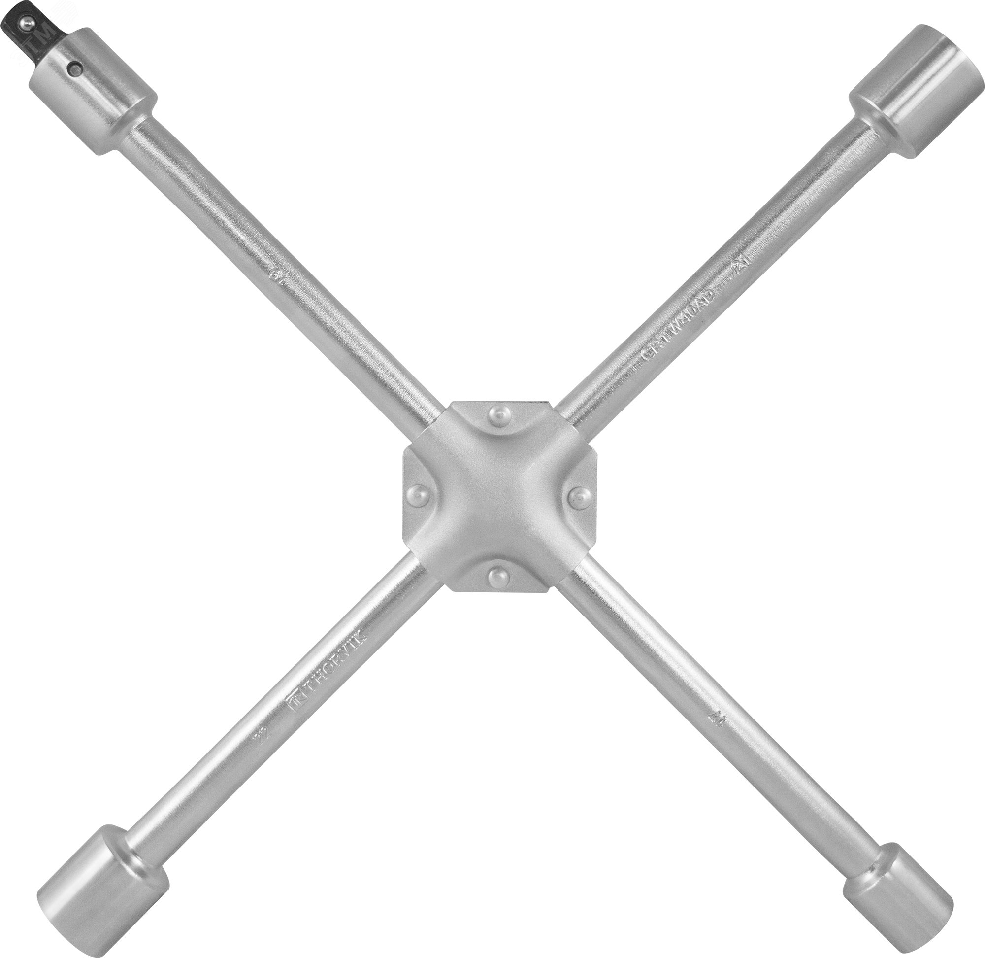 Изображение товара Ключ баллонный крестообразный, усиленный, 17х19х21х22, с переходником 1/2''DR, 400 мм (шт)