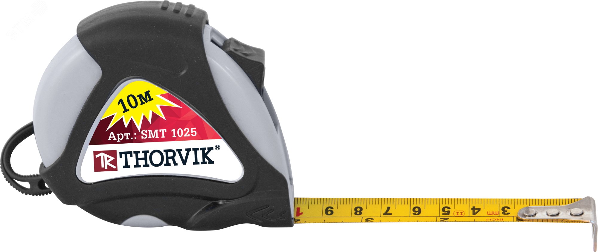 Изображение товара Рулетка в обрезиненном корпусе 10 м - надежный измерительный инструмент