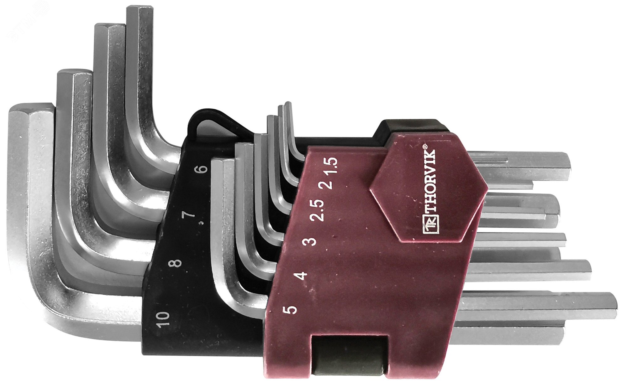 Изображение товара Набор ключей торцевых шестигранных коротких, H1.5-H10, 10 предметов (шт)