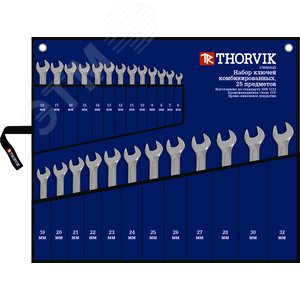 Изображение товара Набор ключей гаечных комбинированных в сумке, 6-32 мм, 25 предметов (шт)