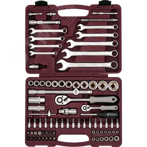 Изображение товара Набор инструмента универсальный 1/4'', 1/2''DR, 82 предмета (шт)