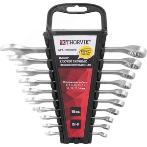 Изображение товара Набор ключей гаечных комбинированных серии ARC на держателе, 6-19 мм, 10 предметов (шт)