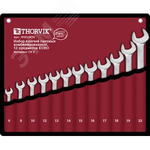 Изображение товара Набор ключей гаечных комбинированных серии ARC в сумке, 6-22 мм, 12 предметов EURO (шт)