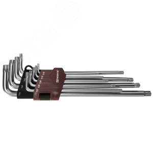 Изображение товара Набор ключей торцевых T-TORX® удлиненных с центрированным штифтом, Т10H-T50H, 9 предметов (шт)
