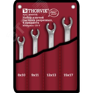 Изображение товара Набор ключей гаечных разрезных серии ARC в сумке, 8-17 мм, 4 предмета (шт)