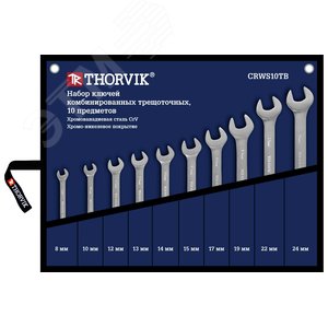 Изображение товара Набор ключей гаечных комбинированных трещоточных в сумке, 8-19 мм, 8 предметов (шт)