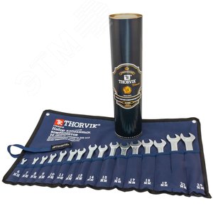 Изображение товара Набор ключей комбинированных в сумке, 16 предметов (6-19, 22, 24 мм) (в тубусе ) (шт)