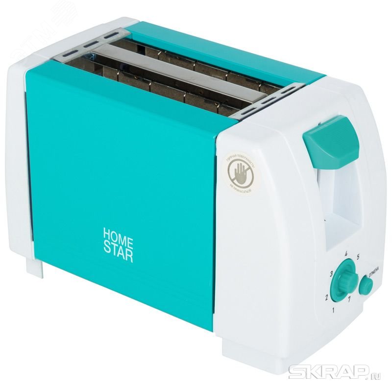 Изображение товара Тостер HomeStar HS-2002 мощностью 750 Вт бирюзового цвета