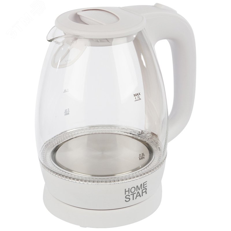 Изображение товара Электрочайник Homestar HS-1012 1,7 л стекло белый с автоматическим отключением