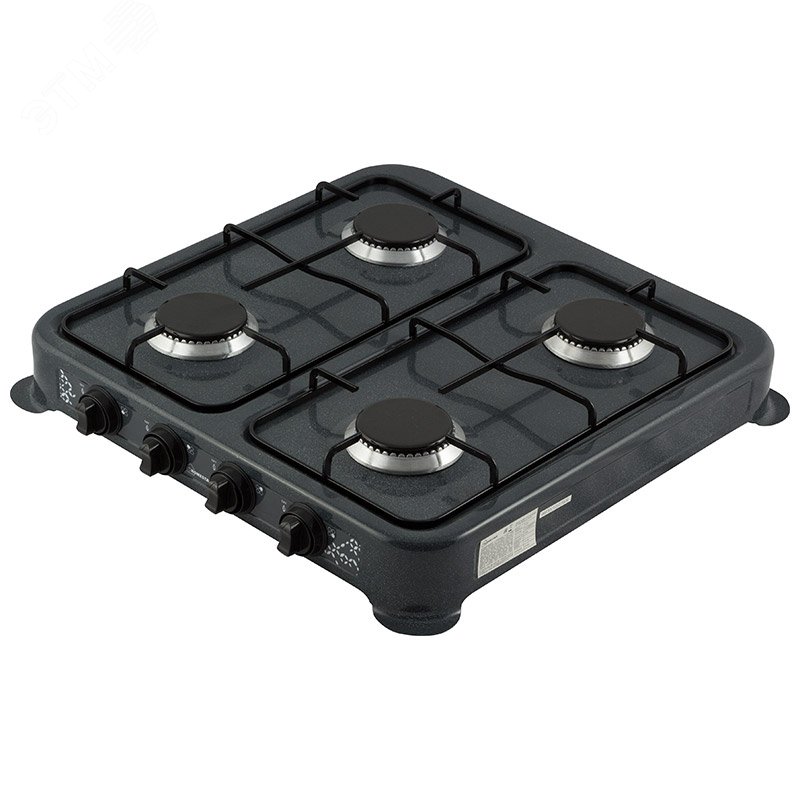 Изображение товара Газовая плита HomeStar HS-1204 4 конфорки черная высокая надежность компактная