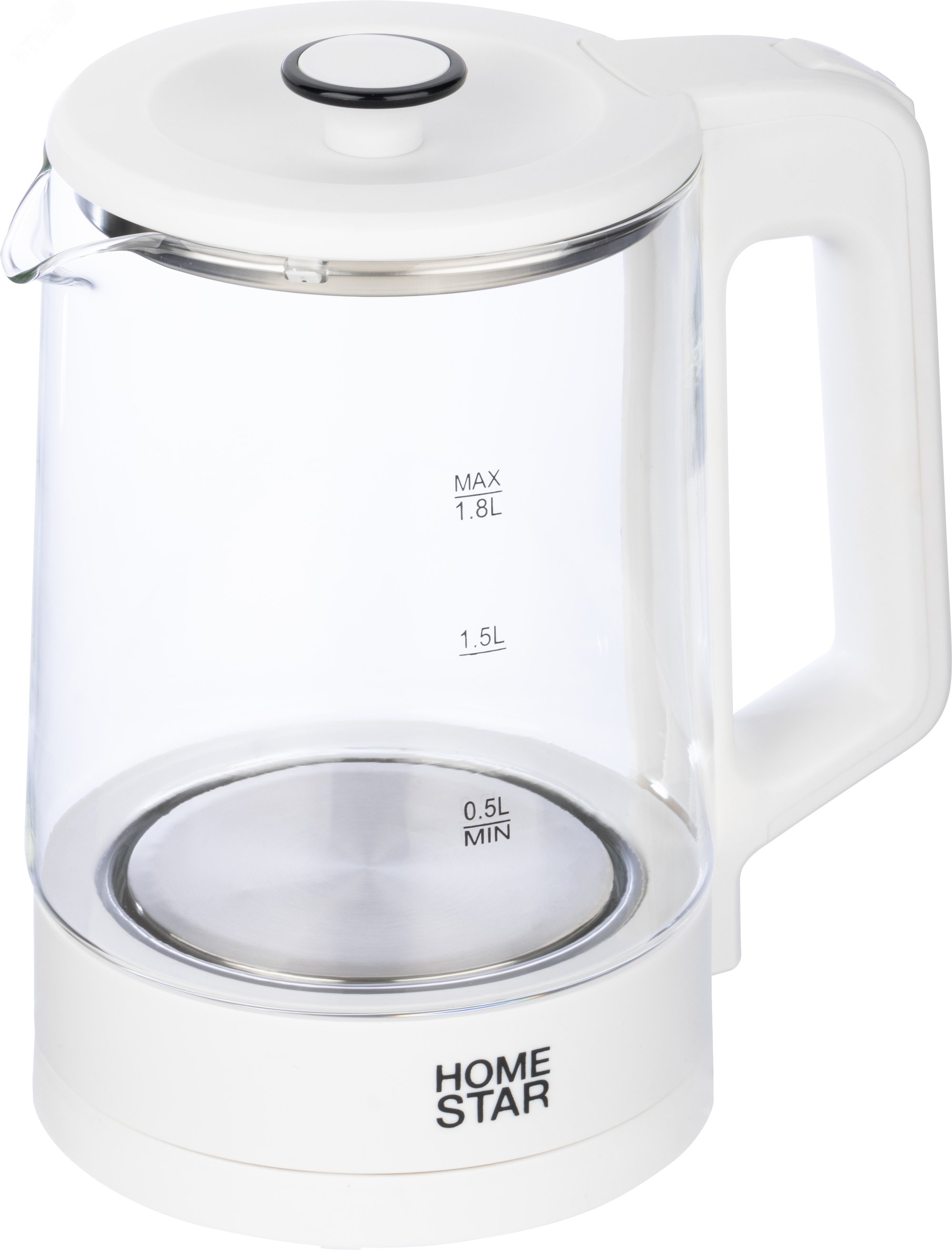 Изображение товара Чайник электрический HS-1008 (1,8 л), стекло, белый (шт)