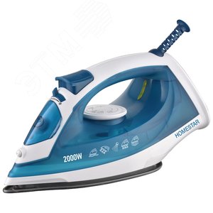 Изображение товара Утюг HS-4010 на 2000 Вт, подошва - тефлоновая, цвет бело-синий (шт)