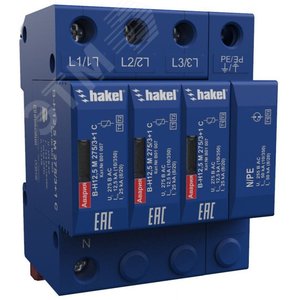 Изображение товара Устройство защиты от импульсных перенапряжений УЗИП БЛИЦ В-Н12.5 275/3+1 С, класс I+II, стойкость 12,5 кА (10/350), 50 кА (8/20) (шт)