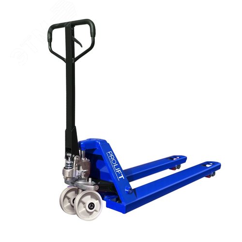 Изображение товара Тележка гидравлическая PROLIFT AC25, г/п 2500 кг, колеса нейлон, вилы 1150x550мм, синий (шт)