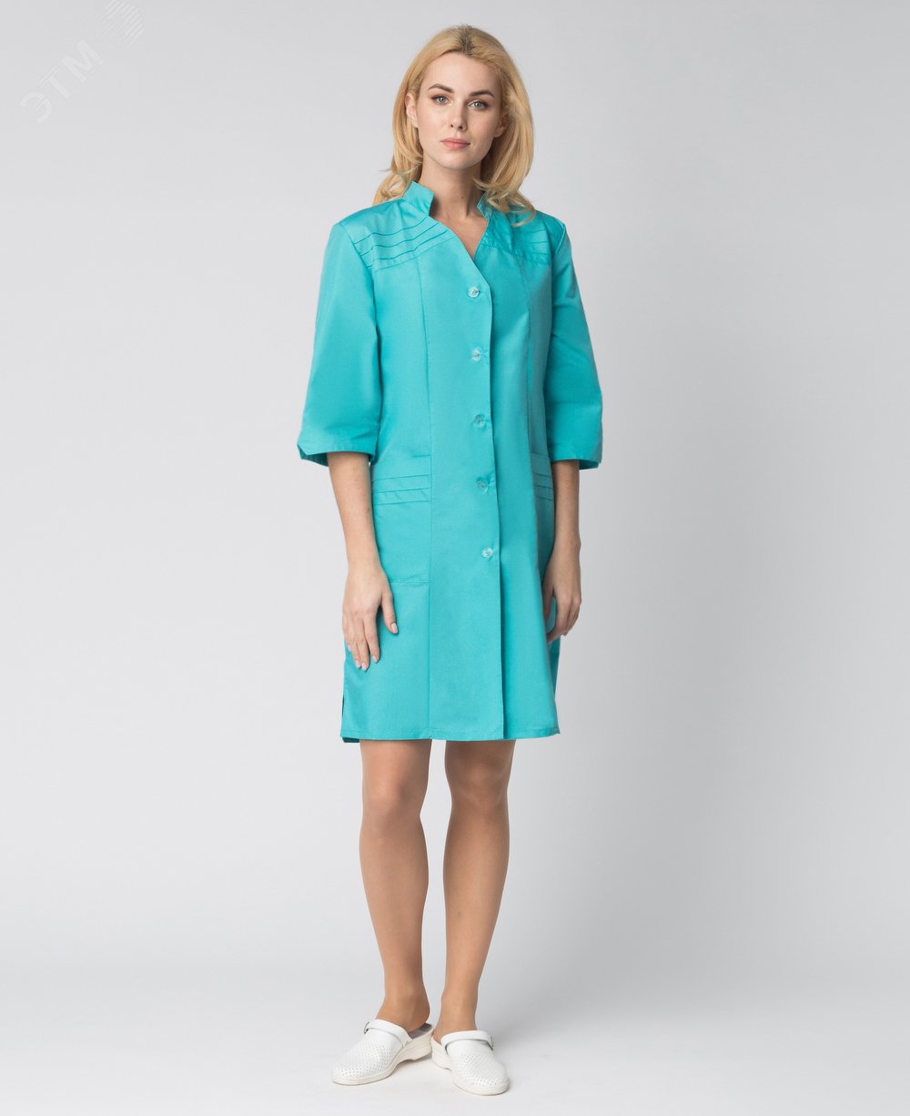 Изображение товара Халат женский Лира бирюзовый рабочий 48-50