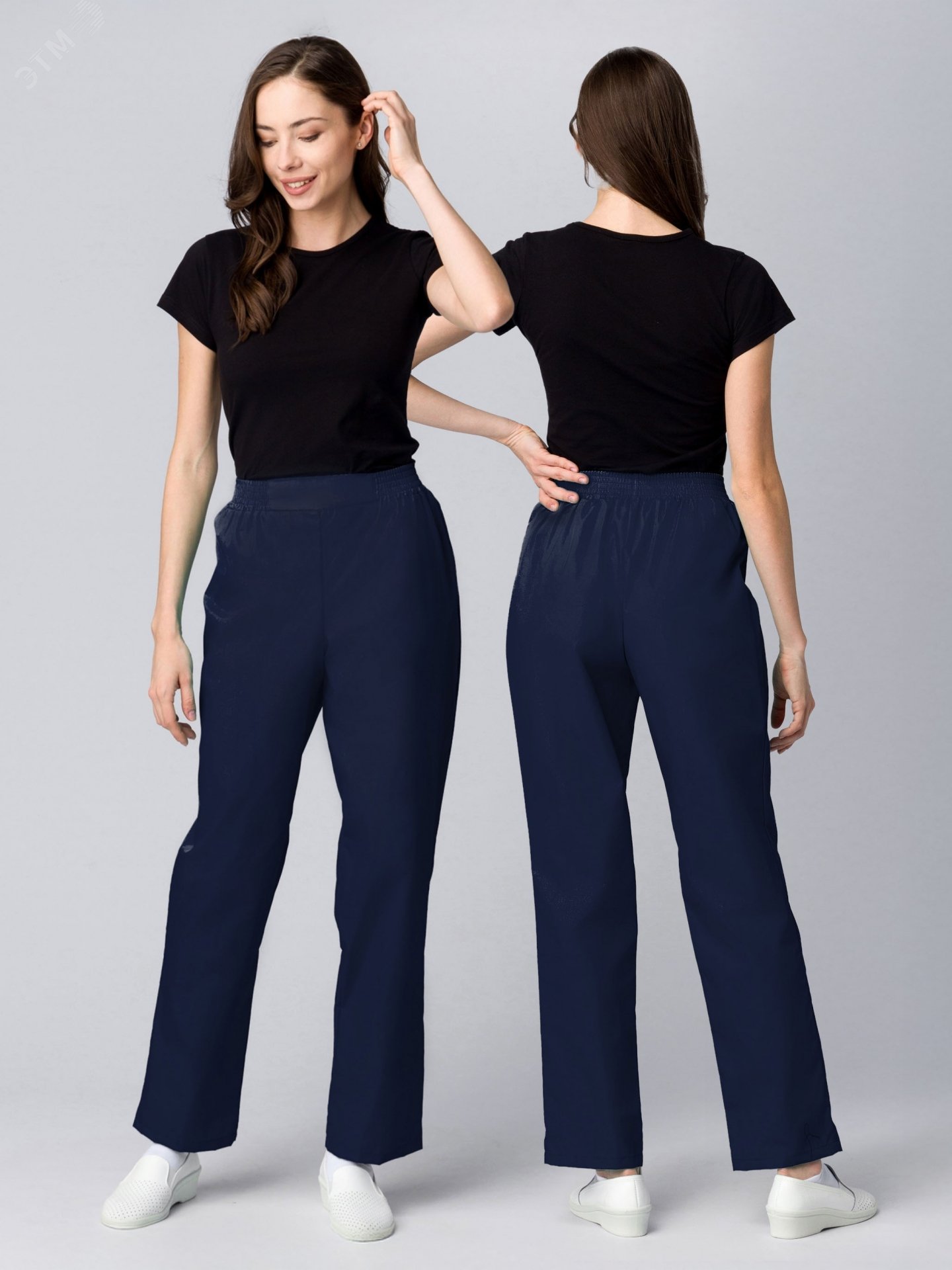 Изображение товара Брюки женские Классик из ткани ТиСи тёмно-синие 52-54/170-176