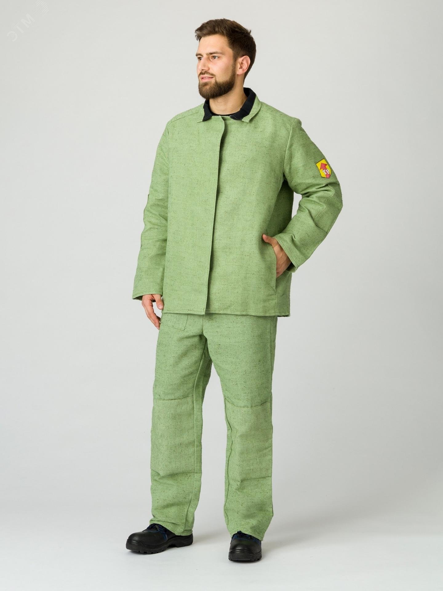 Изображение товара Костюм сварщика усиленный 1 кл.защиты (тк.Брезент, 480), цвет (в ассортименте) 52-54/182-188 (компл)