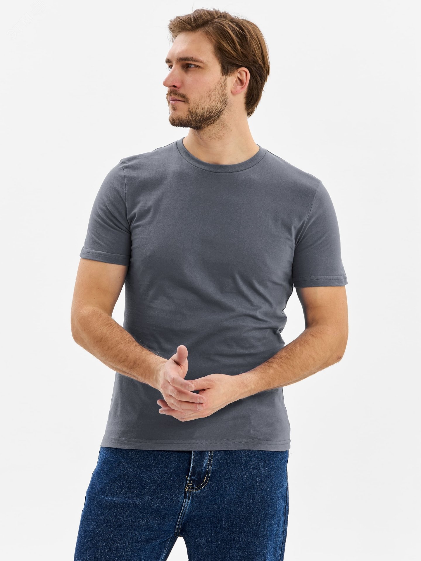 Изображение товара Футболка NEW из трикотажа, серый цвет, размер L 48, фирма Факел