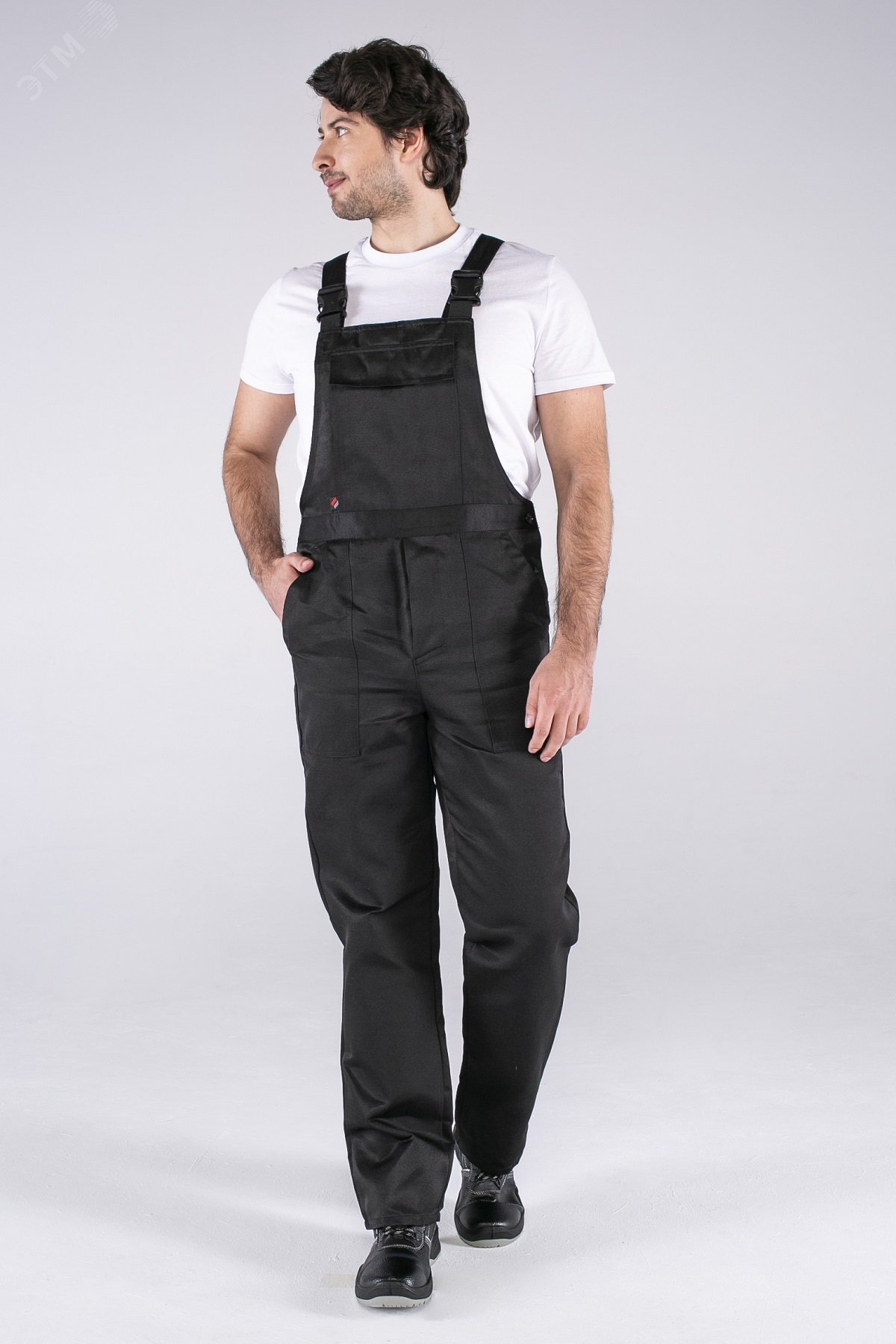 Изображение товара Полукомбинезон ИТР мужской рабочий черный 44-46 170-176