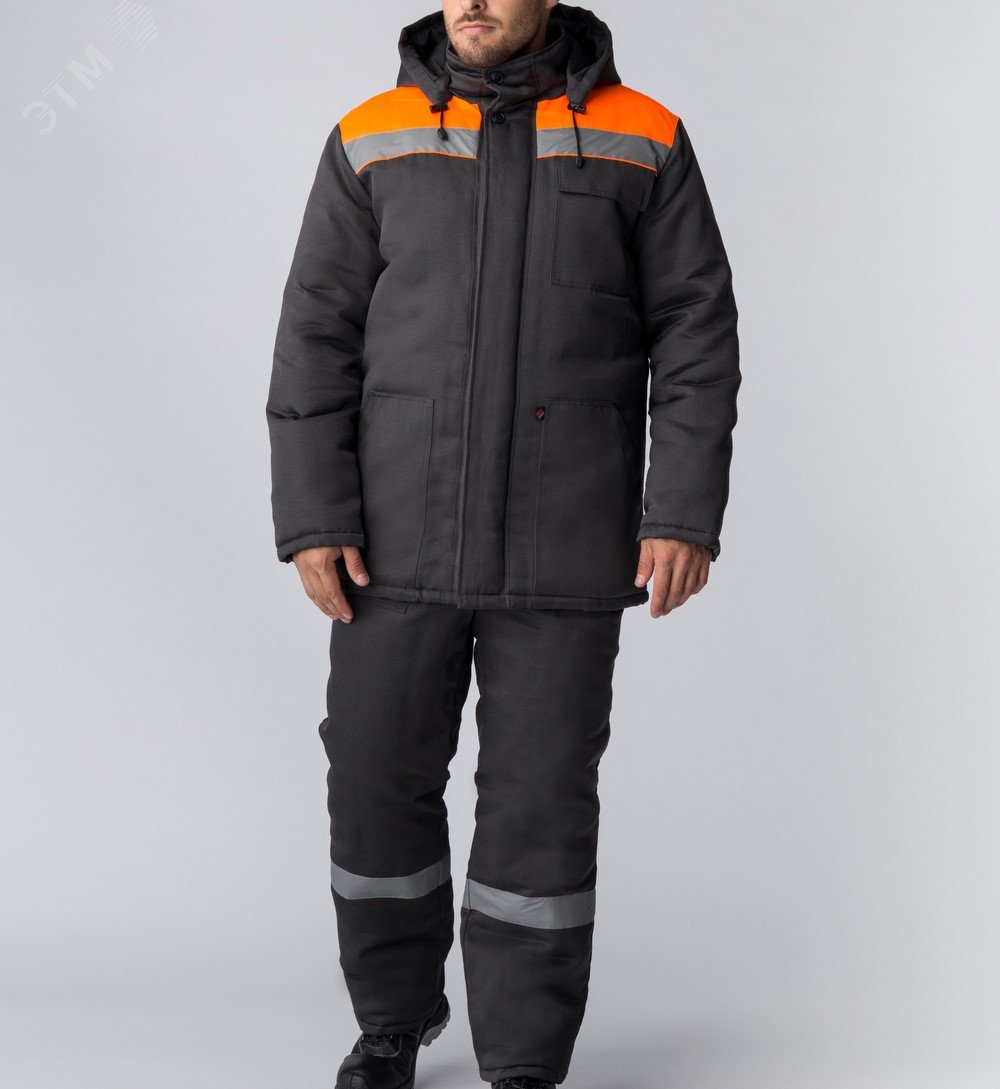 Изображение товара Костюм зимний Партнер NEW (Смесовая, 210) п/к, темно-серый/оранжевый,44-46,170-176 (шт)