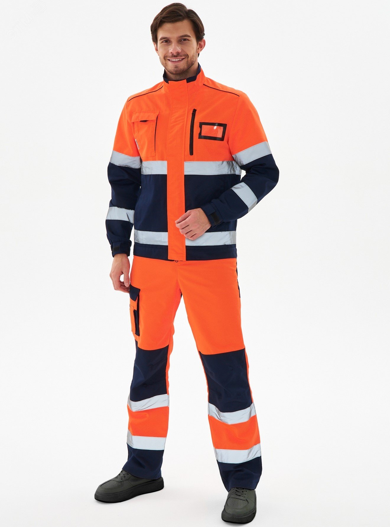 Изображение товара Костюм сигнальный ProfLine Specialist-2 (тк.Смесовая,240) п/к, оранжевый/т.синий, р. 52-54/170-176 (компл)