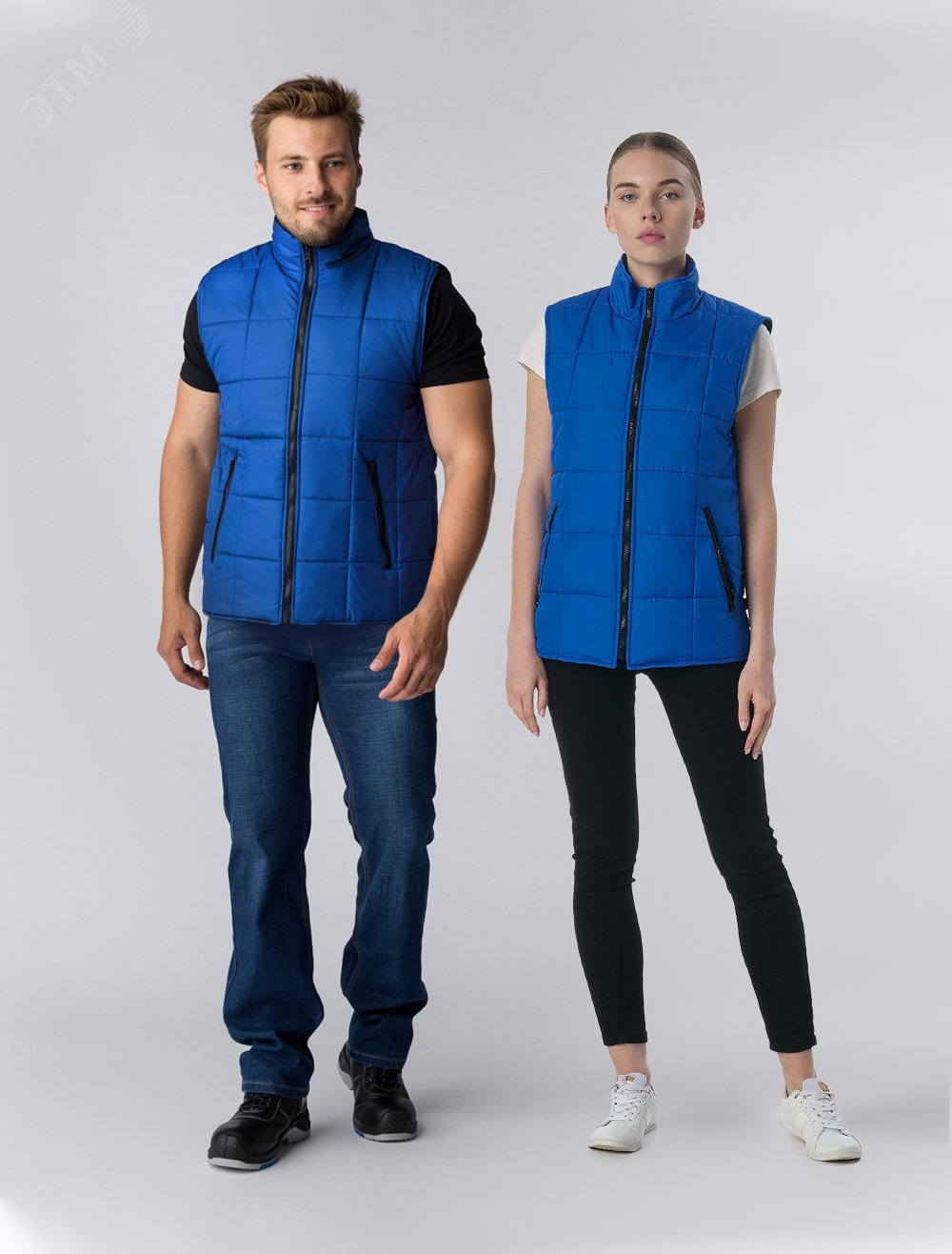 Изображение товара Утепленный жилет офисного стиля васильковый размер 48-50