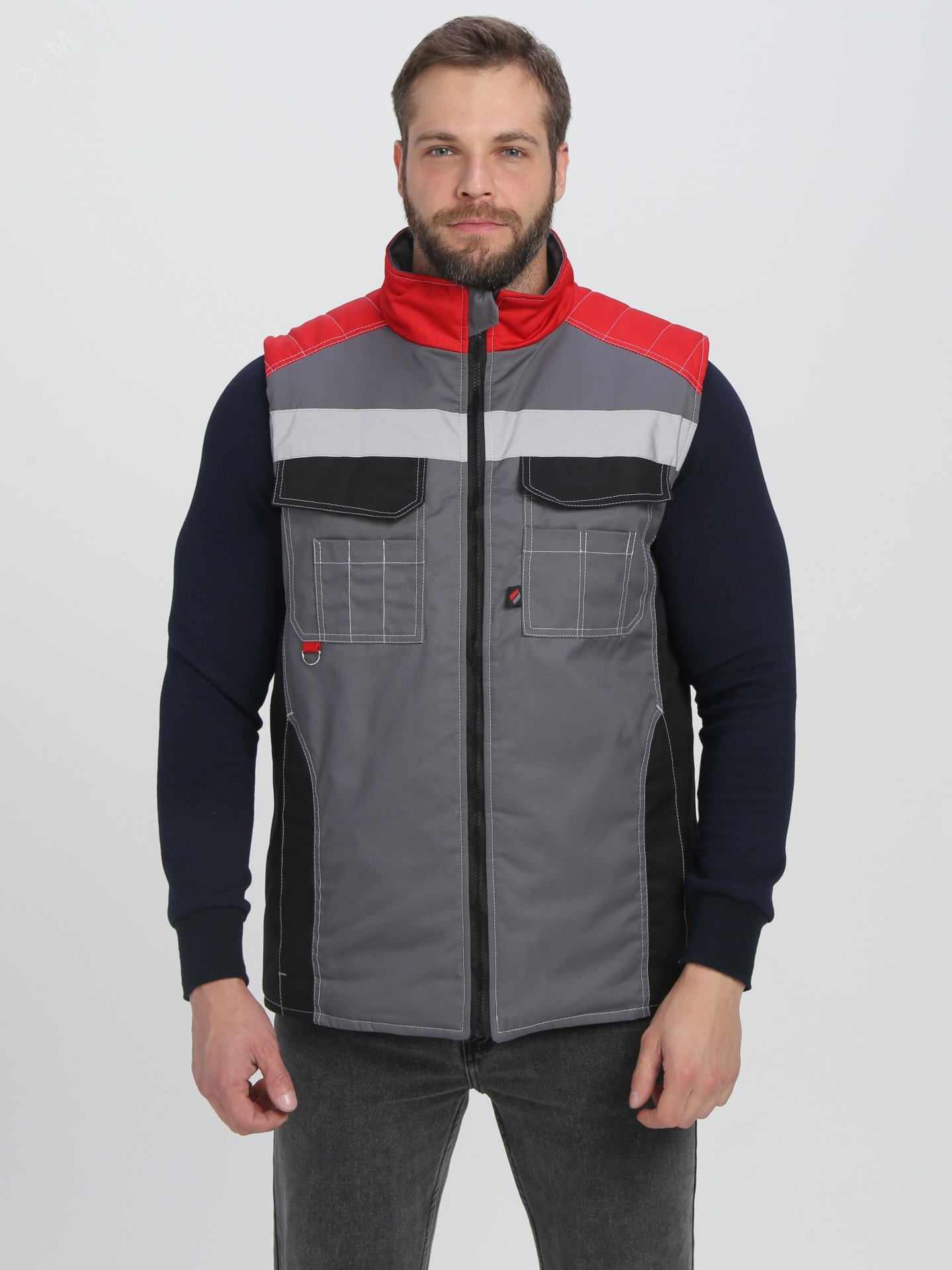 Изображение товара Жилет утепленный Формула 52-54 серый/черный/красный