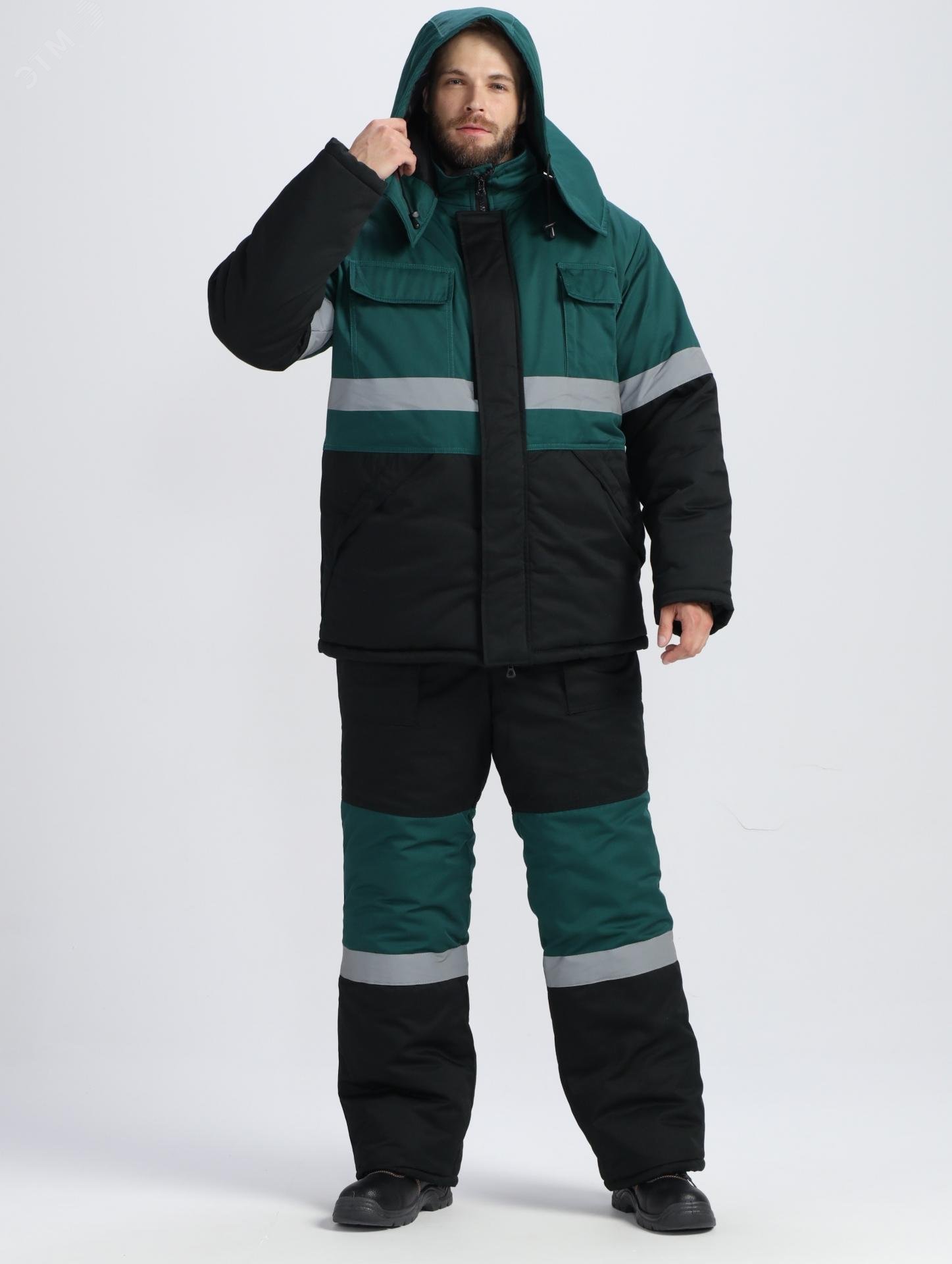 Изображение товара Костюм зимний Профи-Норд UZ для мужчин черный/зеленый