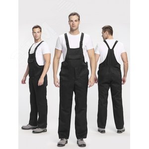 Изображение товара Полукомбинезон ИТР (тк.Смесовая,210), черный, 60-62 170-176 (шт)