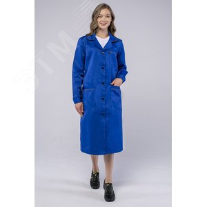 Изображение товара Халат женский ИТР (тк.Смесовая,210), васильковый,56-58,170-176 (шт)