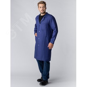 Изображение товара Халат мужской рабочий (ткань Диагональ,195), темно-синий, 56-58 182-188 (шт)