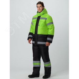 Изображение товара Костюм зимний для дорожника (тк.Оксфорд) брюки, лимонный/черный, 68-70,170-176 (шт)