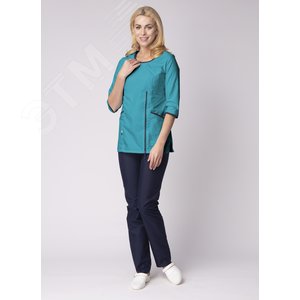 Изображение товара Костюм женский Вояж (ткань ТиСи), светло-бирюзовый/темно-синий, 64-66 170-176 (шт)