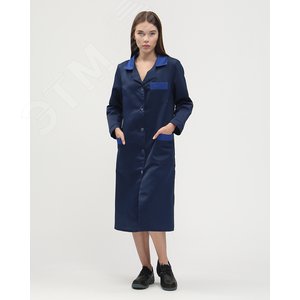 Изображение товара Халат женский Технолог (ткань Смесовая,210), темно-синий васильковый, 40-42 170-176 (шт)