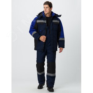 Изображение товара Костюм зимний Фаворит-Мега (ткань Протек,240) полукомбинезон, темно-синий, черный, васильковый, 64-66 182-188 (шт)