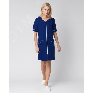 Изображение товара Халат женский Стелла (ткань ТиСи), васильковый/белый, 44-46, 170-176 (шт)