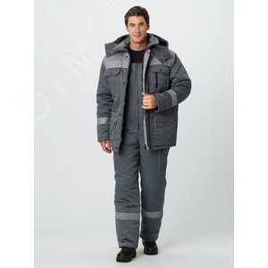 Изображение товара Костюм зимний Титан (ткань Смесовая,210) полукомбинезон, серый/светло-серый,48-50 170-176 (шт)