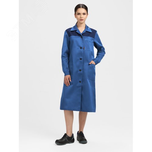 Изображение товара Халат женский Легион (тк.Смесовая,210), васильковый/т.синий 64-66/ 158-164 (шт)