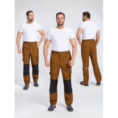 Изображение товара Брюки ProfLineSpecialist (тк.РипСтоп,240), коричневый/черный 52-54/ 158-164 (шт)