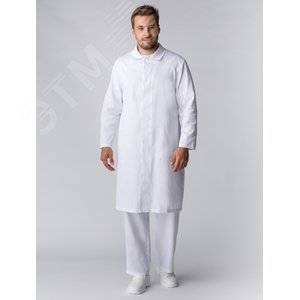 Изображение товара Халат мужской ХАССП-Премиум (тк.Оптима,160), белый,44-46,170-176 (шт)