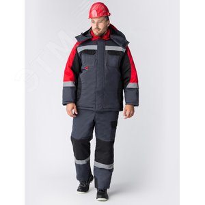 Изображение товара Костюм зимний Фаворит-Мега IMP (тк.Смесовая,240) п/к, серый/черный/красный, р. 48-50/170-176 (компл)