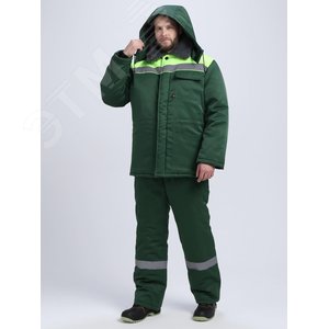 Изображение товара Костюм зимний Труженик-Ультра СОП (тк.Смесовая,210) брюки, т.зеленый/лимонный, р. 52-54/170-176 (компл)