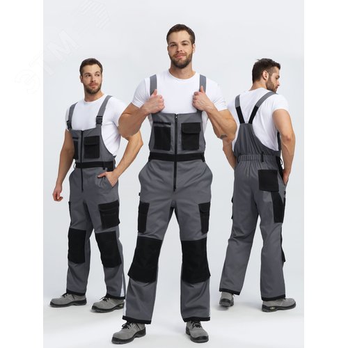 Изображение товара Полукомбинезон Милан NEW CH МВО (тк.Смесовая,270), т.серый/черный 44-46/ 182-188 (шт)