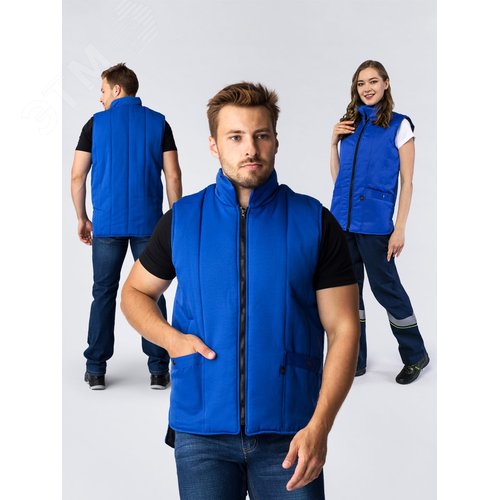 Изображение товара Жилет утепленный Универсальный (Смесовая, 210), васильковый, р-р 44-46 (шт)