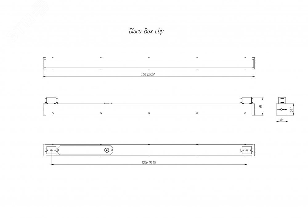 Светильник Box SE 30/3000 opal 3K Black clip Т-1500 DBSE30-O-3K-BC-T-1500 DIORA - превью 3