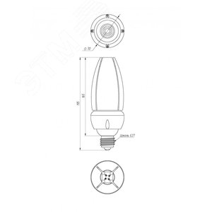 Светильник светодиодный Corn GP 25/3800 E27 3800лм 25Вт 3000K 0.8PF 80Ra Кпбольше2 - фото 5