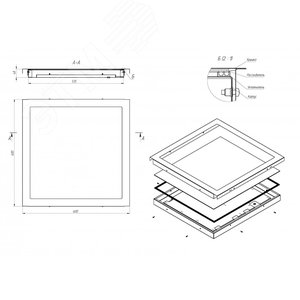 Светильник светодиодный Diora Office Clip 38/4200 opal 4200лм 38Вт 4000K IP65 0.7PF 80Ra Кп<1 Аварийный - фото 5