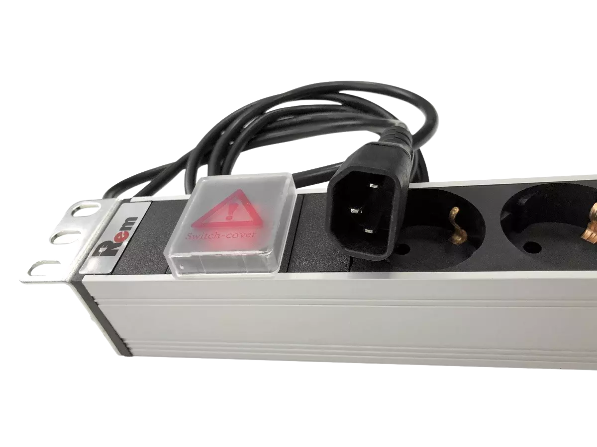 Блок розеток Rem-10 с выкл. 8 Sсhuko 10A алюм. 19 шнур 1.8м IEC 60320 ...