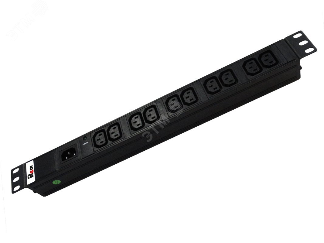 Изображение товара Блок розеток Rem-10 без шнура с индикатором 10 IEC 60320 C13 вход IEC 60320 C14 10A 19'- выполнен в
